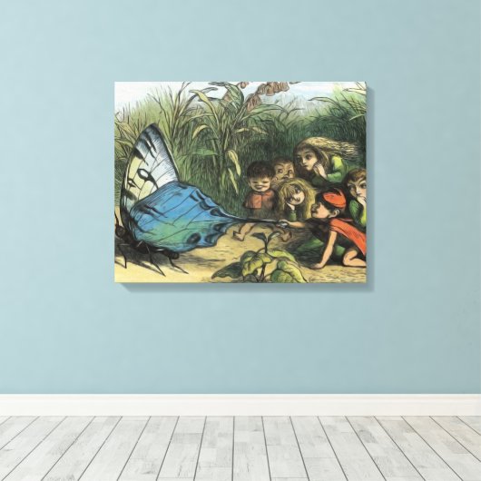 Vlinder Elf Artwork Leuke Elfen Vlinders Canvas Afdruk (Insitu (Houten vloer))
