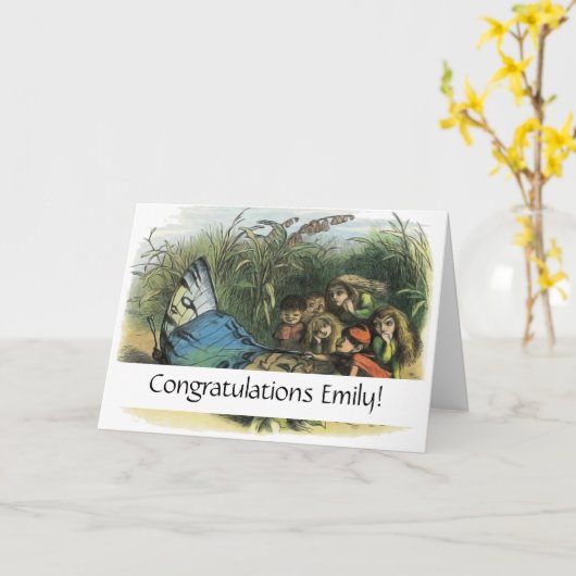 Vlinder Elf Artwork Leuke Elfen Vlinders Kaart (Gele Bloem)