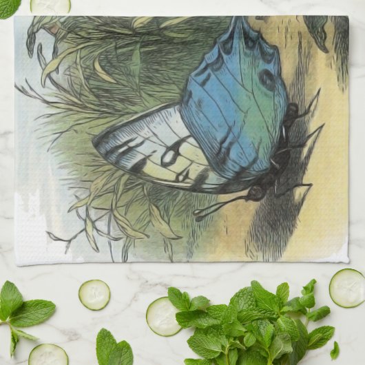 Vlinder Elf Artwork Leuke Elfen Vlinders Theedoek (Gevouwen)