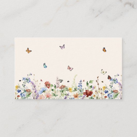 Vlinder en Baby shower van Floral Informatiekaartje (Achterkant)