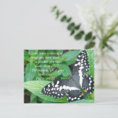 Vlinder en Bijbelvers Briefkaart (Staand voorkant)