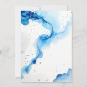 Vlinder en blauw roos bloemenmoderne verjaardag kaart (Achterkant)