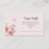 Vlinder en Bloem Baby shower Luier Raffle Informatiekaartje (Voorkant)