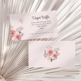 Vlinder en Bloem Baby shower Luier Raffle Informatiekaartje