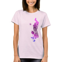 Vlinder en bloem doedel T-shirt