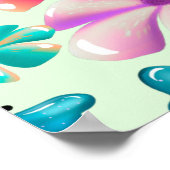 Vlinder en bloem esthetisch patroon poster (Hoek)
