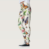 Vlinder en bloem naadloos patroon leggings (Links)