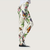 Vlinder en bloem naadloos patroon leggings (Rechts)
