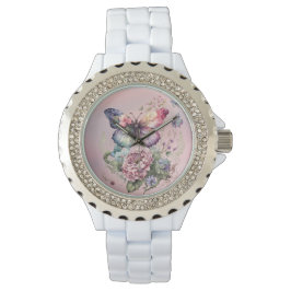 Vlinder en Bloem thema horloge