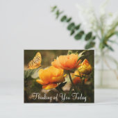 Vlinder en Bloemen Ansichtkaart Briefkaart (Staand voorkant)