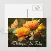 Vlinder en Bloemen Ansichtkaart Briefkaart (Voorkant / Achterkant)