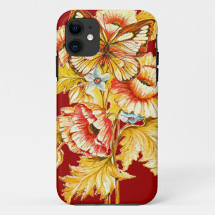  vlinder en bloemen Case-Mate iPhone case