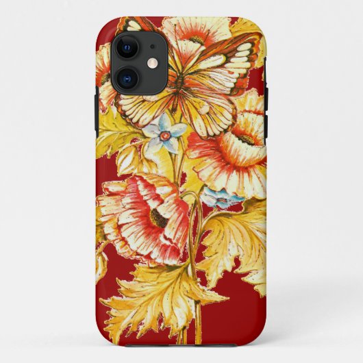  vlinder en bloemen Case-Mate iPhone case (Achterkant)