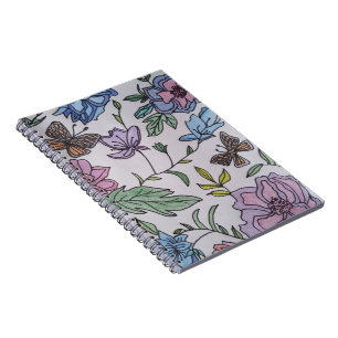 Vlinder en bloemen dagboek notitieboek