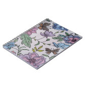 Vlinder en bloemen dagboek notitieboek (Linkerzijde)