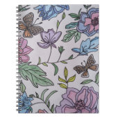 Vlinder en bloemen dagboek notitieboek (Voorkant)