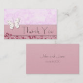 Vlinder en bloemen Dank U wel Visitekaartje Informatiekaartje (Voorkant / Achterkant)