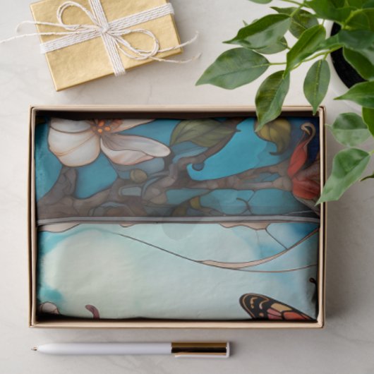 Vlinder en Bloemen Découpage Tissue Paper Tissuepapier (Geschenk)