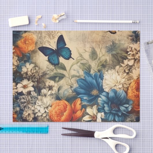  Vlinder en Bloemen Decoupage Tissuepapier (Craft)