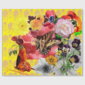 VLINDER EN BLOEMEN inpakpapier (Vlak)