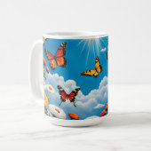 Vlinder en Bloemen Koffiemok (Voorkant links)