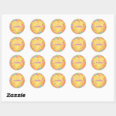 Vlinder en bloemen naam ronde sticker (Vel)