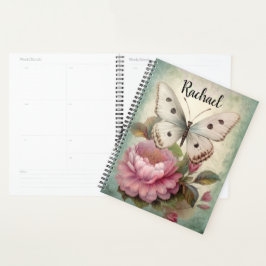 vlinder en bloemen planner