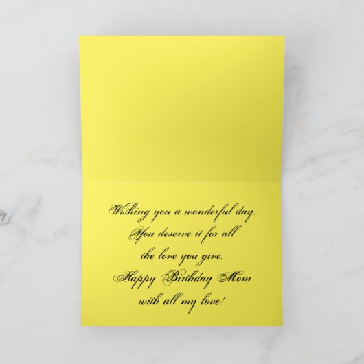 vlinder en bloemen verjaardag kaart (Binnen)