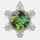 Vlinder en bloemenrodilius kerstversiering tin sneeuwvlok ornament (Voorkant)