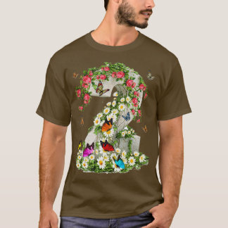 vlinder en bloemmappapier t-shirt