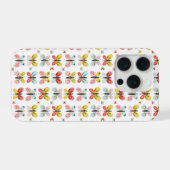 Vlinder- en bloempatroon iPhone hoesje (Achterkant horizontaal)