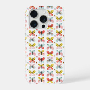 Vlinder- en bloempatroon  iPhone 15 pro case