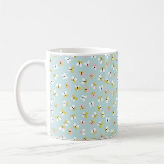 Vlinder- en bloempatroon  koffiemok (Links)