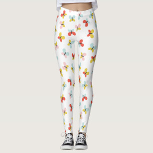 Vlinder- en bloempatroon leggings