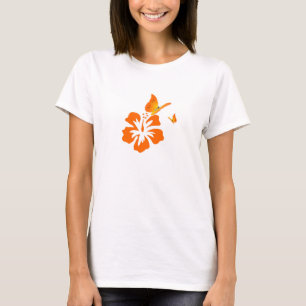 vlinder en bloemsinaasappel t-shirt