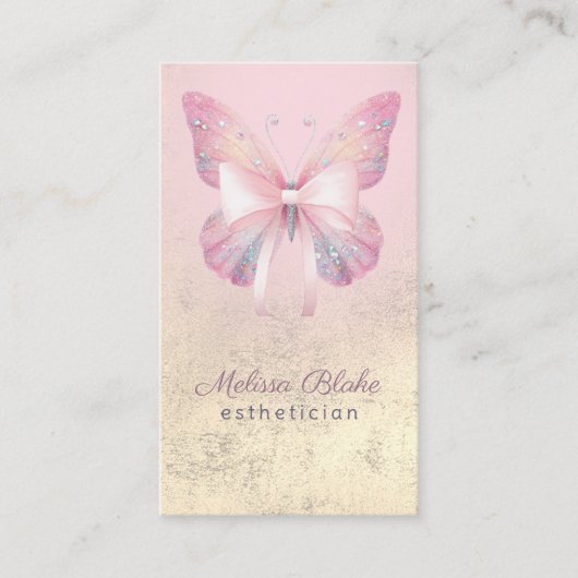 Vlinder en boog logo visitekaartje (Voorkant)