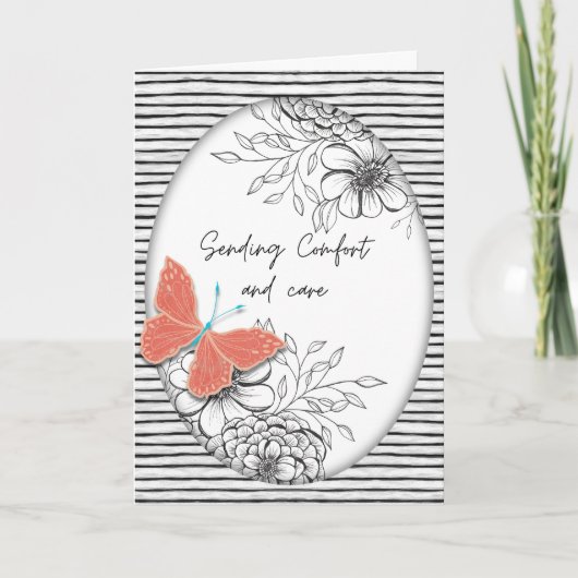 Vlinder en Botanicals Condoleance  Kaart (Voorkant)
