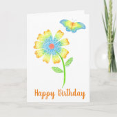 Vlinder en Daisy Wenskaart Bedankkaart (Voorkant)