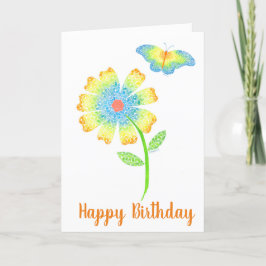 Vlinder en Daisy Wenskaart Bedankkaart