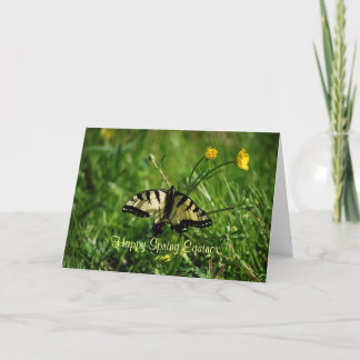 Vlinder en de Lente Equinox van Boterbloemen Kaart