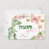 Vlinder en Dinosaurussen Gezamenlijke Verwant Bedankkaart (Voorkant)