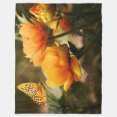 VLINDER en EEN BLOEM Fleece Deken (Voorkant)