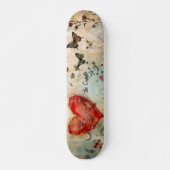 Vlinder en een rood hart persoonlijk skateboard (Voorkant)