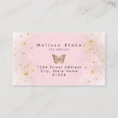 vlinder en faux chunky glitter visitekaartje (Achterkant)