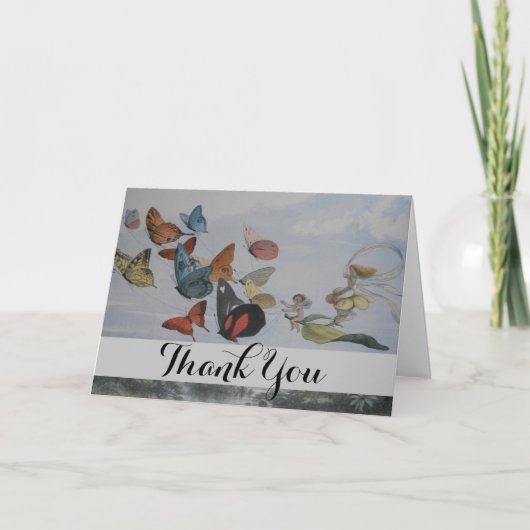 Vlinder en Feeënkoningin Vlinders Feeën Bedankkaart (Voorkant)