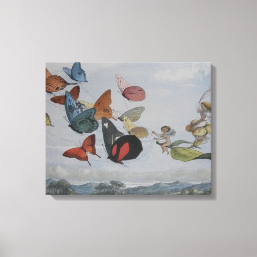 Vlinder en Feeënkoningin Vlinders Feeën Canvas Afdruk (Voorkant)
