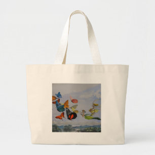Vlinder en Feeënkoningin Vlinders Feeën Grote Tote Bag