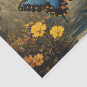  vlinder en gele bloemen ontkoppeling tissuepapier (Detail)