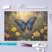  vlinder en gele bloemen ontkoppeling tissuepapier (Craft)