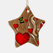 Vlinder en goud keramisch ornament (Rechts)